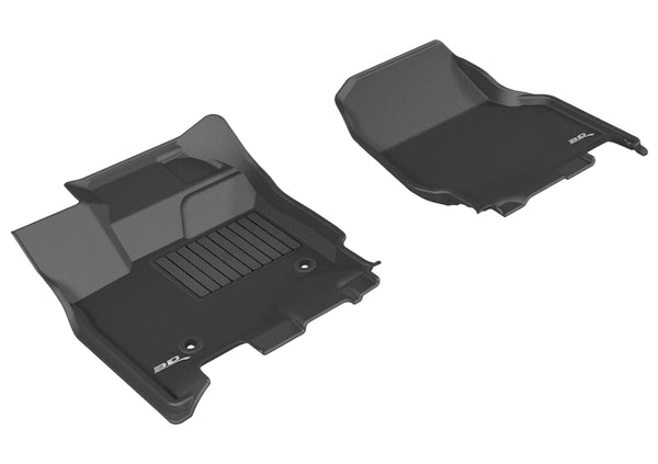 3D MAXpider 2015-2020 Ford F-150 SuperCab/SuperCrew Kagu 1st Row Floormat - Black - Bull Strap