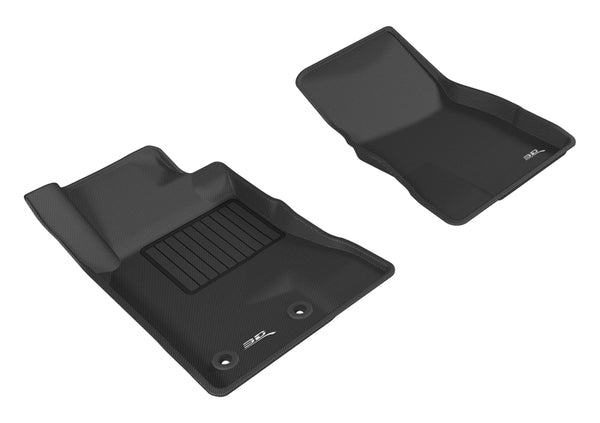 3D MAXpider 2015-2020 Ford Mustang Kagu 1st Row Floormat - Black - Bull Strap