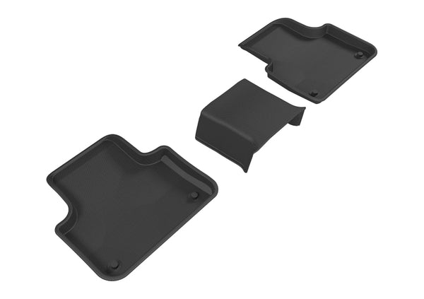 3D MAXpider 2017-2020 Audi Q7/Q8 Kagu 2nd Row Floormats - Black - Bull Strap