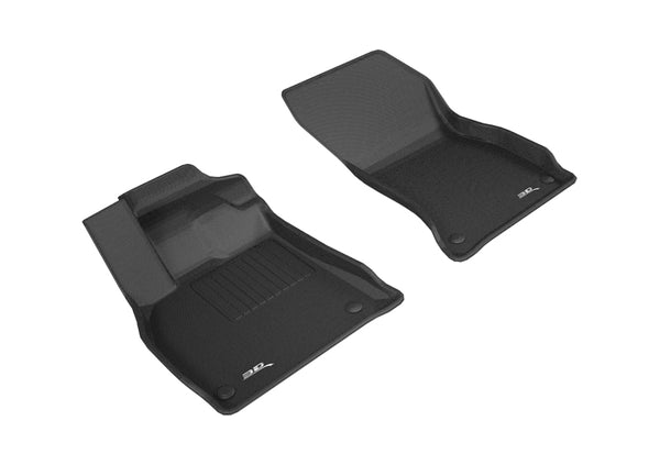 3D MAXpider 2018-2020 Audi Q5 Kagu 1st Row Floormat - Black - Bull Strap