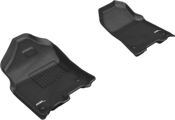 3D MAXpider 2019-2020 Dodge Ram 1500 Crew Cab/Quad Cab Kagu 1st Row Floormat - Black - Bull Strap