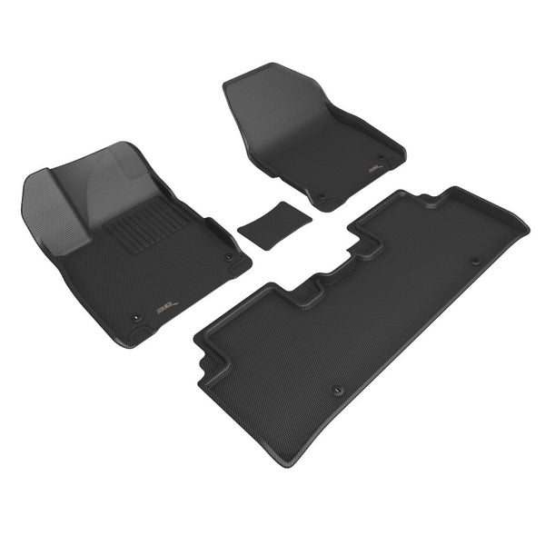 3D MAXpider 2022 Kia EV6 Kagu 1st & 2nd Row Floormat - Black - Bull Strap