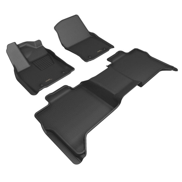 3D MAXpider 2022+ Toyota Tundra Crew Max Kagu 1st & 2nd Row Floor Liner - Black - Bull Strap
