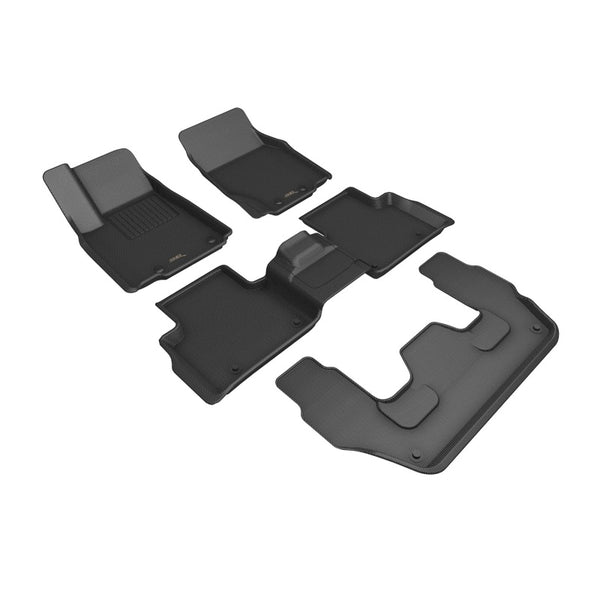 3D MAXpider 22-25 Jeep Grand Cherokee L 6-Seat w/ Rear Center Kagu 1st 2nd 3rd Row - Set (Black) - Bull Strap