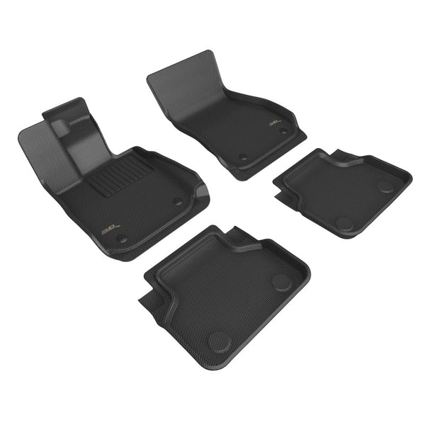 3D Maxpider 18-23 BMW 8 Series Gran Coupe Kagu Floor Mat- Black R1 R2 - Bull Strap