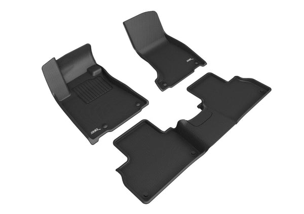 3D Maxpider 19-23 Maserati Levante Kagu Floor Mat- Black R1 R2 - Bull Strap