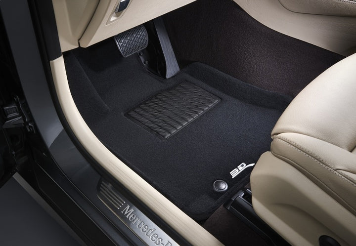 3D MAXpider 21-22 Tesla Model Y Elegant 1st 2nd Row - Floor Mat Set (Black) - Bull Strap