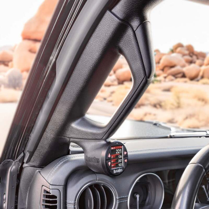 Banks Power 2018-2023 Jeep Gauge Pod Kit - Single Gauge - Lower Mount - Bull Strap