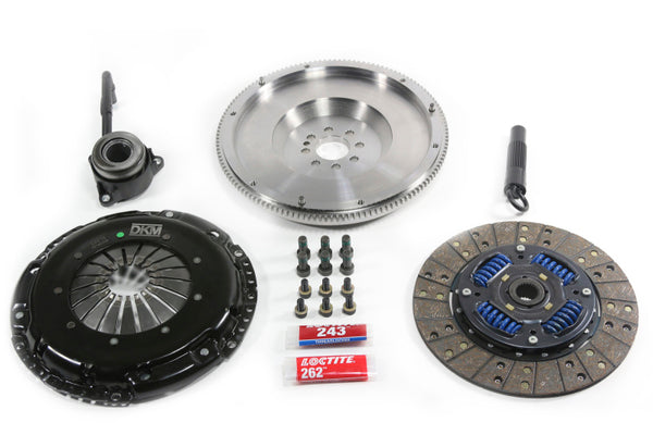 DKM Clutch VW GLI 1.8T 6-Spd Sprung Organic MB Clutch Kit w/Steel Flywheel (440 ft/lbs Torque) - Bull Strap