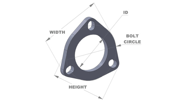 Vibrant 3-Bolt T304 SS Exhaust Flange (2.5in I.D.) - Bull Strap