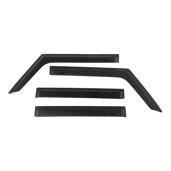 Rugged Ridge Window Visors Matte Black 18-20 Jeep Wrangler JLU/JT - Bull Strap