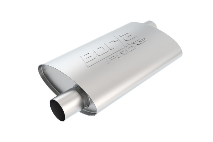 Borla Universal Pro-XS 3in Inlet//Outlet Offset/Offset 14x9 1/2 x 4 Muffler - Bull Strap