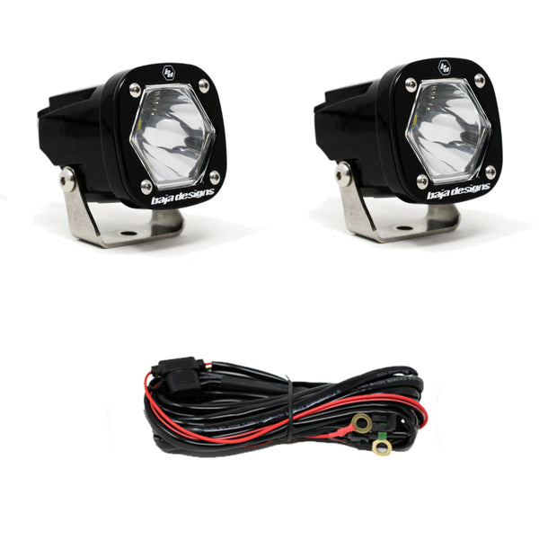 Baja Designs S1 Spot LED Light w/ Mounting Bracket Pair - Bull Strap
