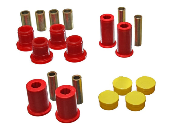 Energy Suspension 97-01 Dodge Dakota 2WD Red Front Control Arm Bushing Set - Bull Strap