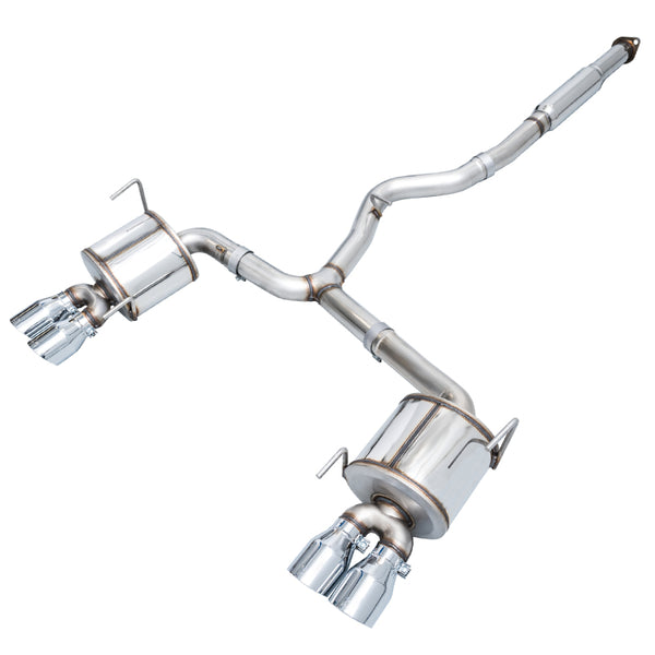 AWE Tuning Subaru STI VA / WRX GV / STI GV Sedan Touring Edition Exhaust - Chrome Silver Tip (102mm) - Bull Strap