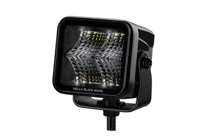 Hella Universal Black Magic 2.7in L.E.D. Cube Kit - Flood Beam - Bull Strap