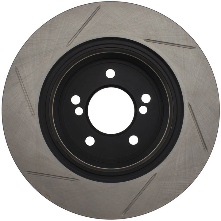 StopTech Power Slot 01-07 BMW M3 (E46) / 00-04 BMW M5 (E39) Rear Left Slotted Rotor - Bull Strap