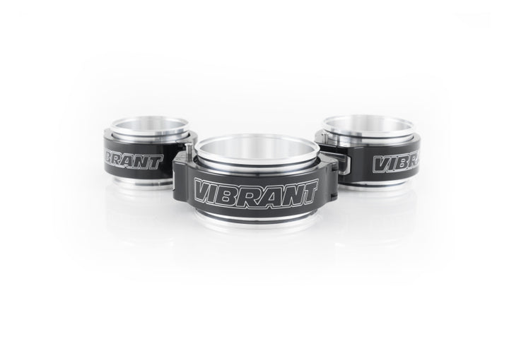 Vibrant 3in O.D. Aluminized HD 2.0 Clamp Assembly - Anodized Black - Bull Strap