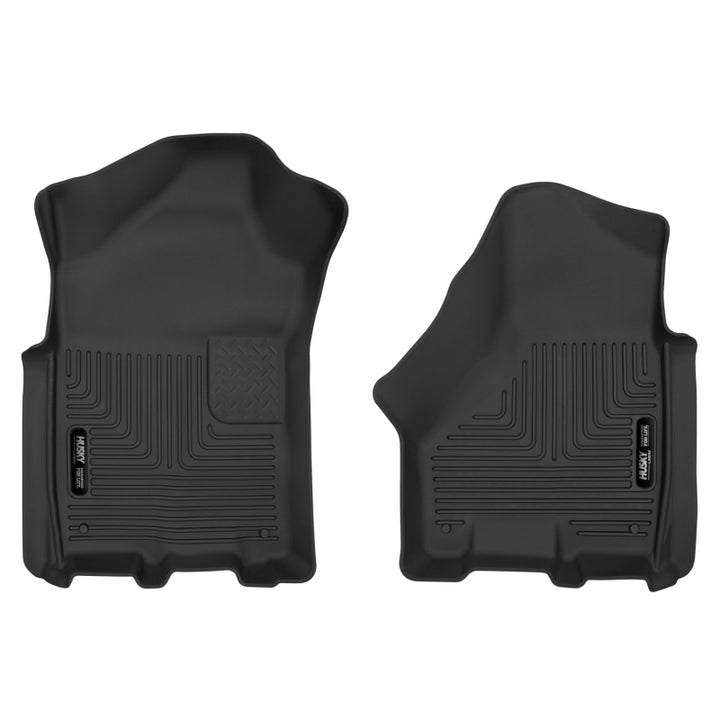 Husky Liners 19-22 Dodge Ram 2500/3500 CC/EC X-Act Contour Black Front Floor Liners - Bull Strap