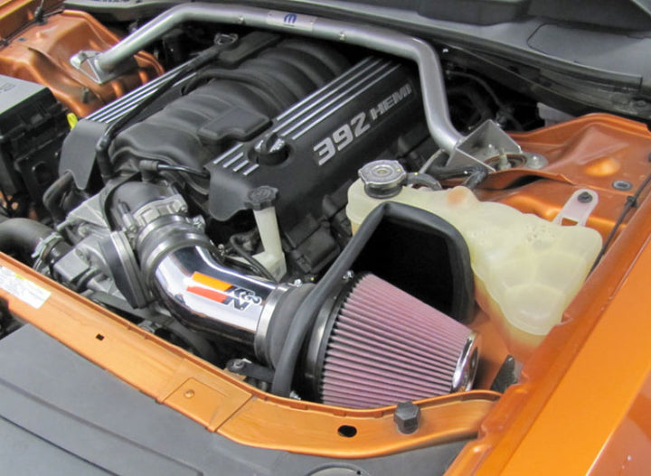 K&N Performance Intake Kit TYPHOON; 11 Dodge Challenger 6.4L V8 - Bull Strap