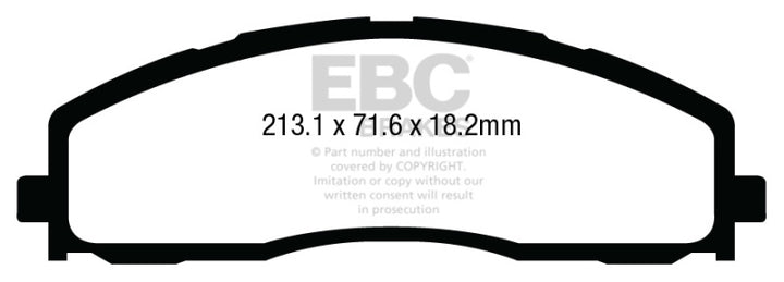 EBC 13+ Ford F250 (inc Super Duty) 6.2 (2WD) Greenstuff Front Brake Pads - Bull Strap