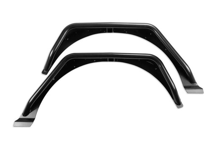 Fabtech 18-21 Jeep JL 4WD Rear Steel Tube Fenders - Textured Black - Bull Strap