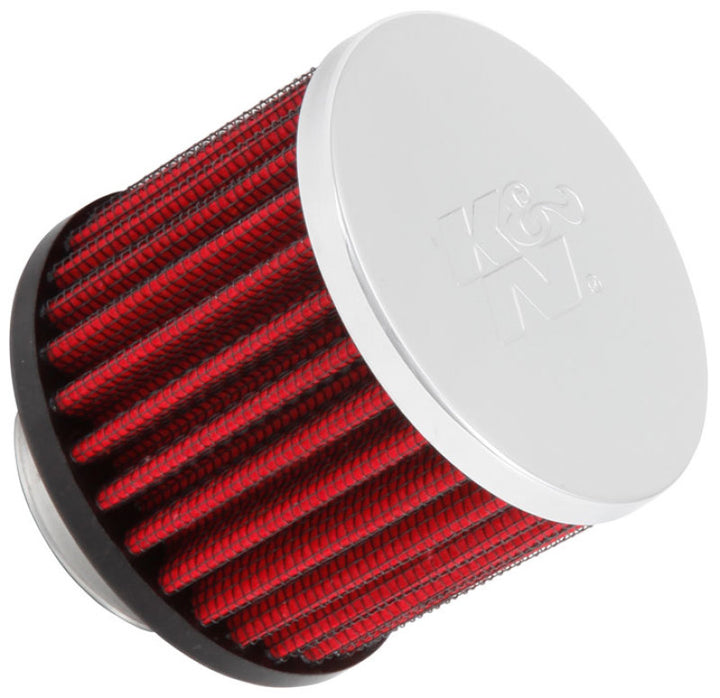 K&N 1.375 inch ID 3 inch OD 2.5 inch H Clamp On Crankcase Vent Filter - Bull Strap
