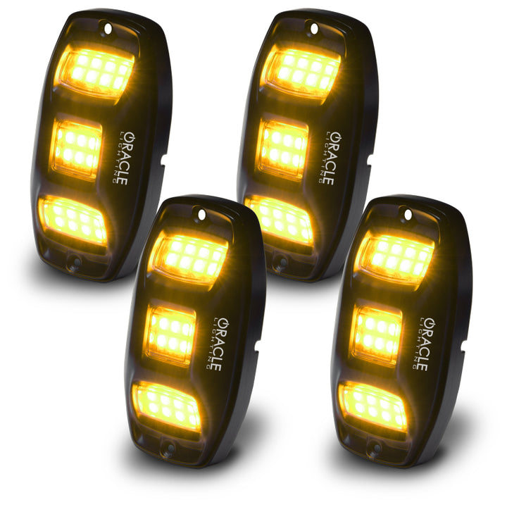 Oracle Underbody  RGB+W Wheel Well Rock Light Kit - 4 PCS - ColorSHIFT - Bull Strap