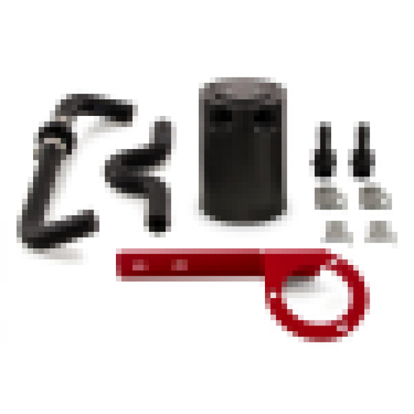 Mishimoto 2017+ Honda Civic Type R Baffled Oil Catch Can Kit - Red - Bull Strap