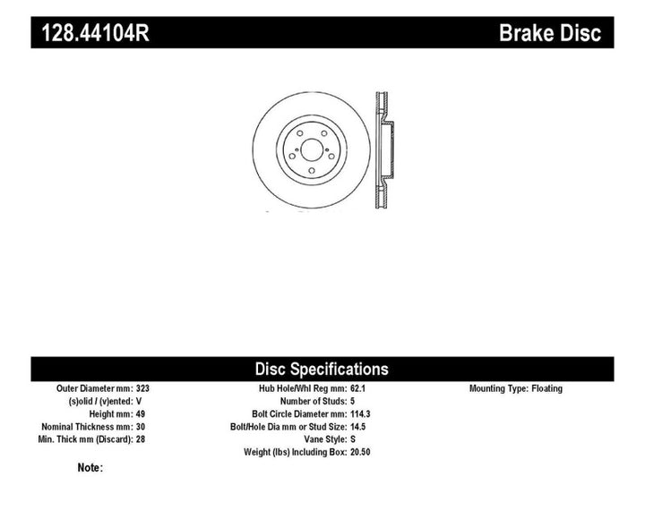 StopTech 93-98 Toyota Supra Turbo Drilled Right Front Rotor - Bull Strap