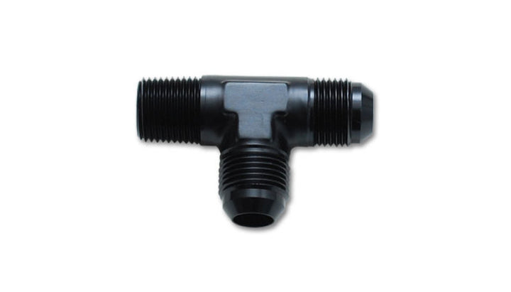 Vibrant -3AN x 1/8in NPT Flare to Pipe On Run Tee Adapter Fitting - Aluminum - Bull Strap