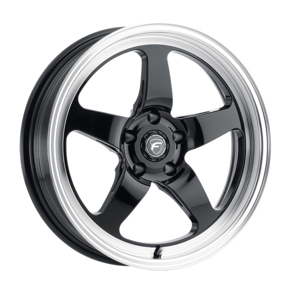 Forgestar D5 Drag 18x5.0 / 5x120 BP / ET-23 / 2.125in BS Gloss Black Wheel - Bull Strap
