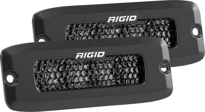 Rigid Industries SR-Q Series PRO Midnight Edition - Spot - Diffused - Pair - Bull Strap