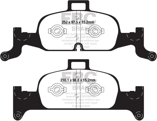 EBC 2018+ Audi A4 Allroad Quattro 2.0L Turbo Redstuff Front Brake Pads - Bull Strap