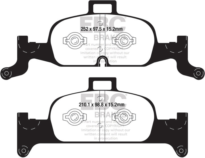 EBC 2018+ Audi A4 Allroad Quattro 2.0L Turbo Redstuff Front Brake Pads - Bull Strap