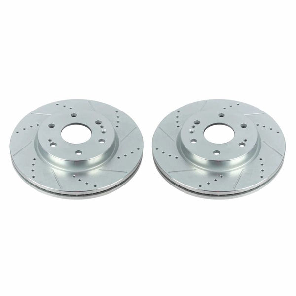 Power Stop 19-20 Chevrolet Silverado 1500 Front Evolution Drilled & Slotted Rotors - Pair - Bull Strap