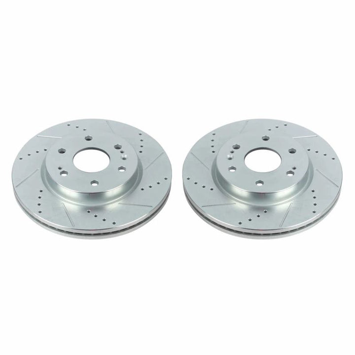Power Stop 19-20 Chevrolet Silverado 1500 Front Evolution Drilled & Slotted Rotors - Pair - Bull Strap