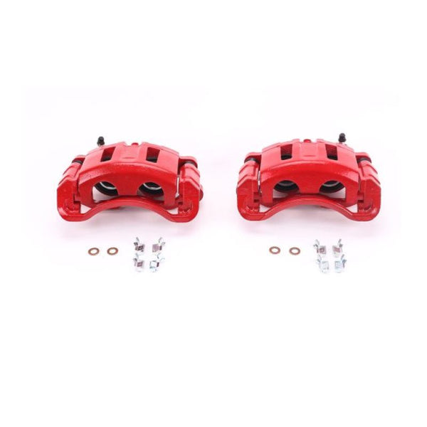 Power Stop 98-05 Chevrolet Blazer Front Red Calipers w/Brackets - Pair - Bull Strap