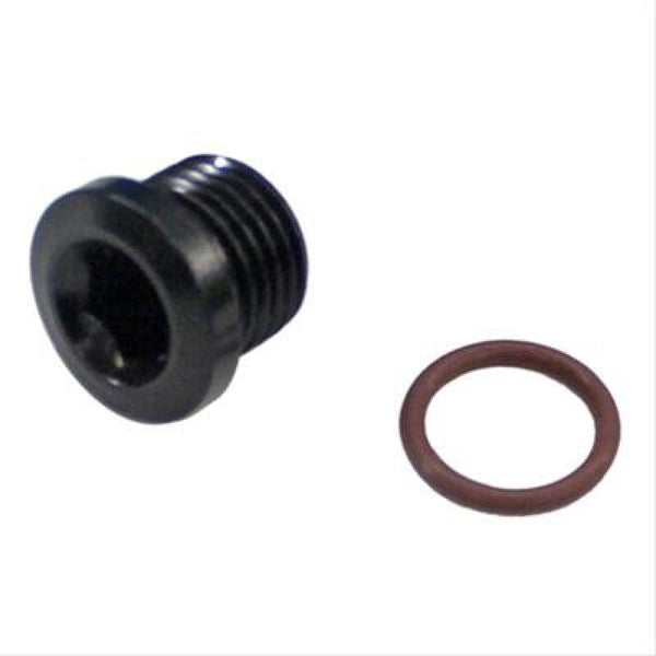 Fragola -10AN (7/8-14) Socket Hex Port Plug - Black - Bull Strap