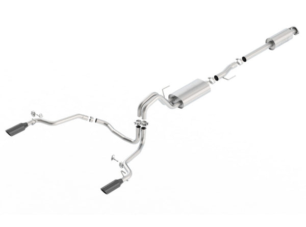 Borla 15-17 Ford F-150 2.7L/ 3.5L EcoBoost/ 5.0L V8 Rear Exit S-Type Catback Exhaust Black Chrome - Bull Strap