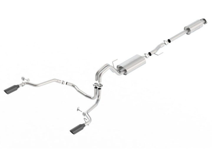 Borla 15-17 Ford F-150 2.7L/ 3.5L EcoBoost/ 5.0L V8 Rear Exit S-Type Catback Exhaust Black Chrome - Bull Strap