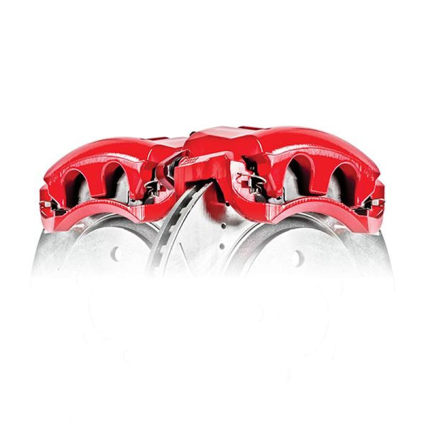 Power Stop 12-16 Ford F-250 Super Duty Front Red Caliper - Pair - Bull Strap