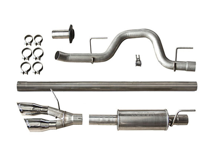 Roush 2011-2014 Ford F-150 3.5L/5.0L/6.2L Side Exit Performance Exhaust System (Incl. SVT Raptor) - Bull Strap