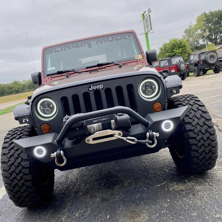 Oracle 07-18 Jeep Wrangler JK Switchback LED Halo Headlights - Amber/White - Switchback - Bull Strap