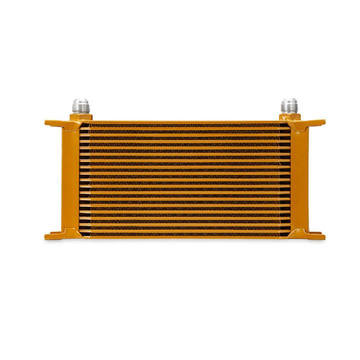 Mishimoto Universal 19 Row Oil Cooler - Gold - Bull Strap