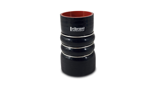 Vibrant 4 Ply Aramid Reinf Silicone Hump Hose conn 3in ID x 6in long 3 reinforcement ring MATTE BLK - Bull Strap