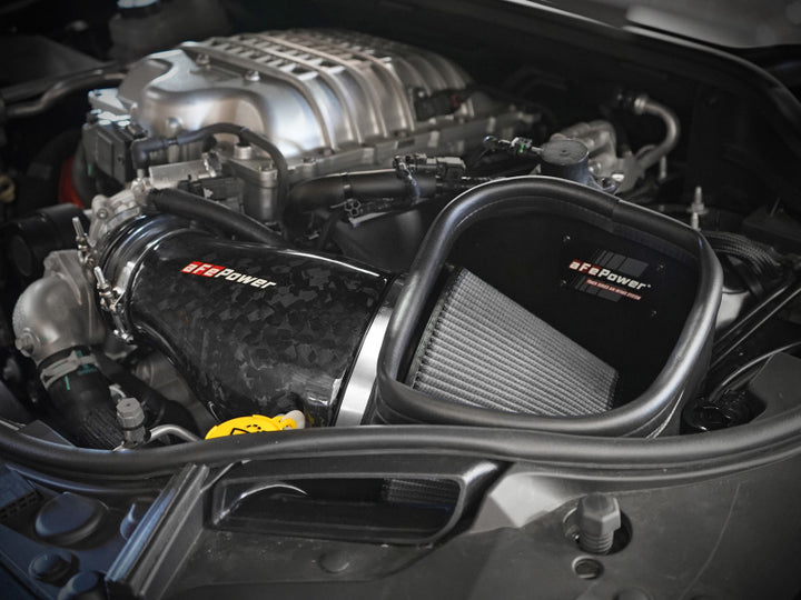aFe 2021 Dodge Durango SRT Hellcat Track Series Carbon Fiber Cold Air Intake System w/ Pro DRY S - Bull Strap