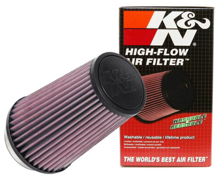 K&N Universal Tapered Filter 3.5in Flange ID x 5.5in Base OD x 4in Top OD x 8in Height - Bull Strap