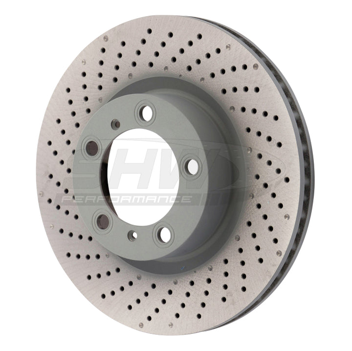 SHW 09-16 Porsche 911 Carrera w/o Ceramic Brake Left Front Drill-Dimp MB Brake Rotor (99735140101) - Bull Strap