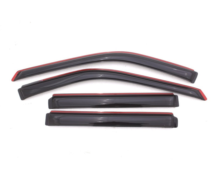 AVS 11-18 Ford Explorer Ventvisor In-Channel Front & Rear Window Deflectors 4pc - Smoke - Bull Strap
